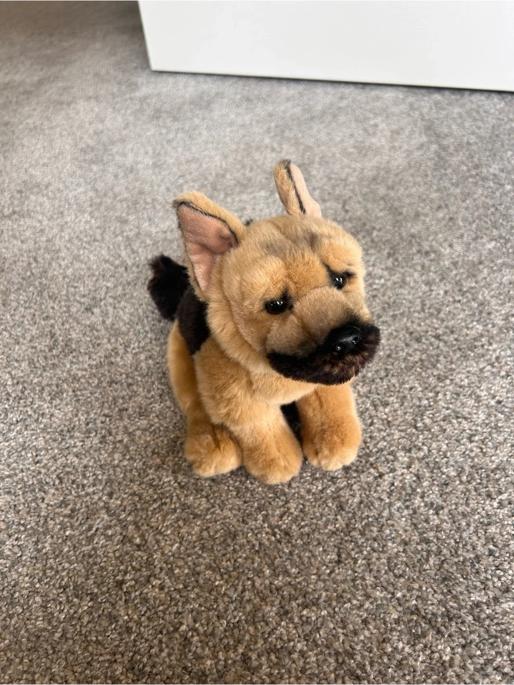 Plush German Shepherd Dog - Brown and Black - Living Nature